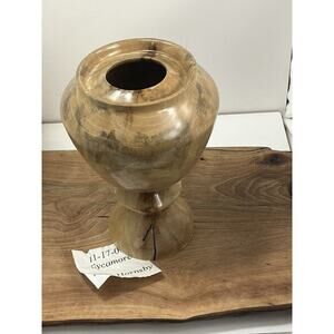 8.5” Hand Turned Sycamore & Resin Wood Vase - Signed Mike Hornsby- 11-17-03 🔥